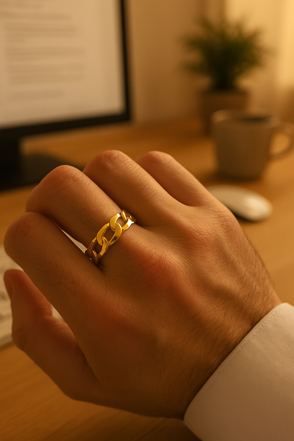 Modern Cool – Adjustable Textured Chain Ring