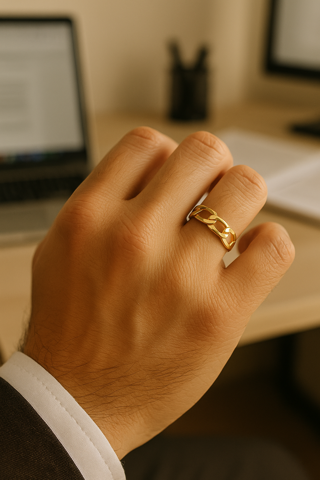 Modern Cool – Adjustable Textured Chain Ring