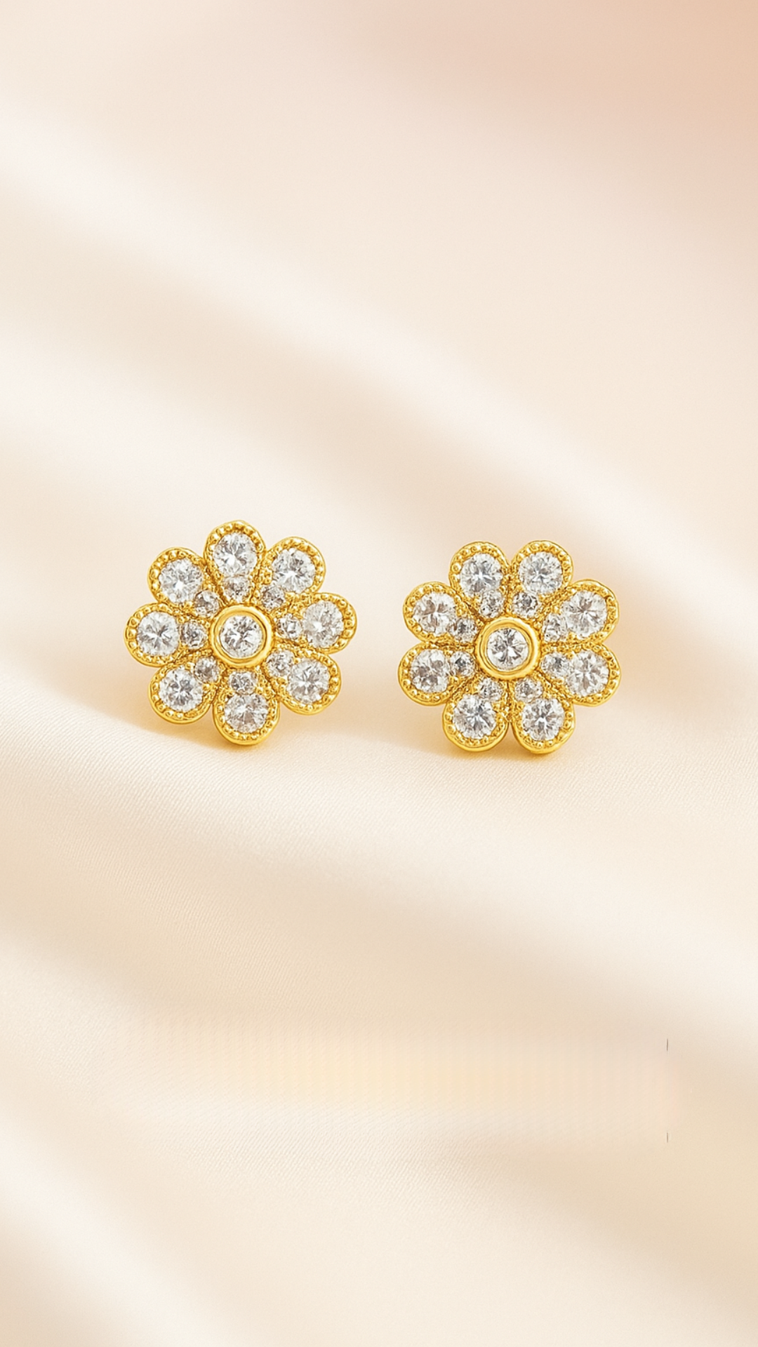 Blossom Daisy Mini CZ Stud Earrings