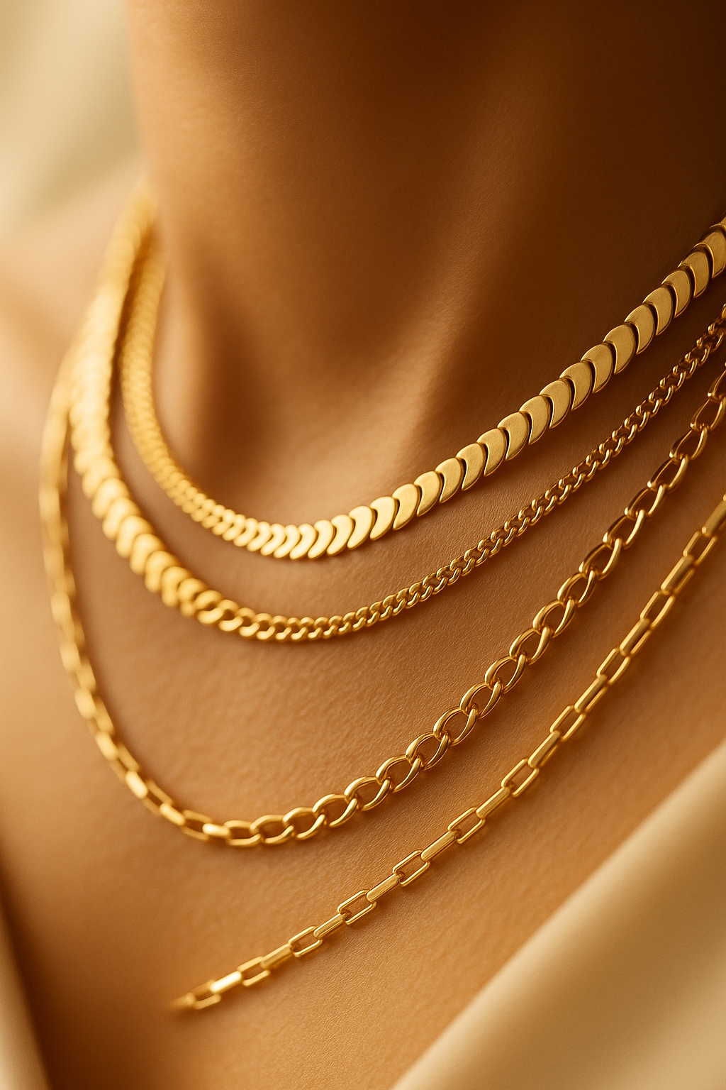 Enchanted Twines – Layered Gold Necklace Set