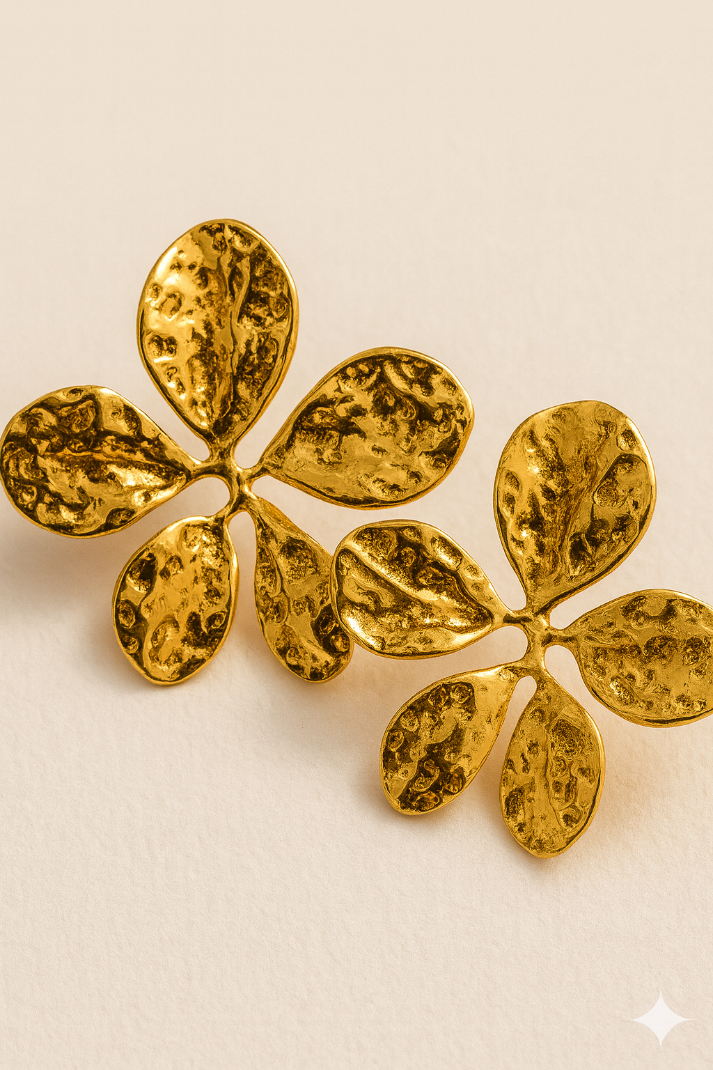 Hammered Petal Blossom Studs