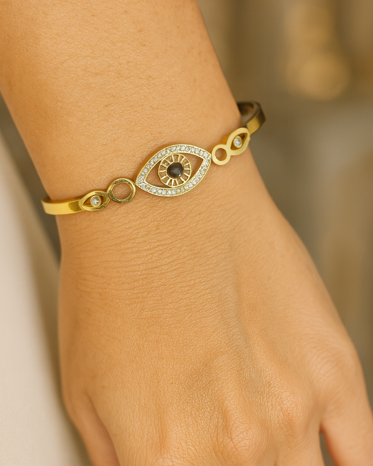 Elysian Eye – Gold Evil Eye CZ Bracelet