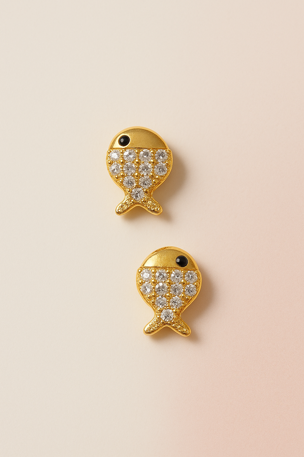 Lucky Fish Mini CZ Stud Earrings