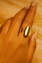 Fluid Bold – Sculpted Gold Adjustable Statement Ring