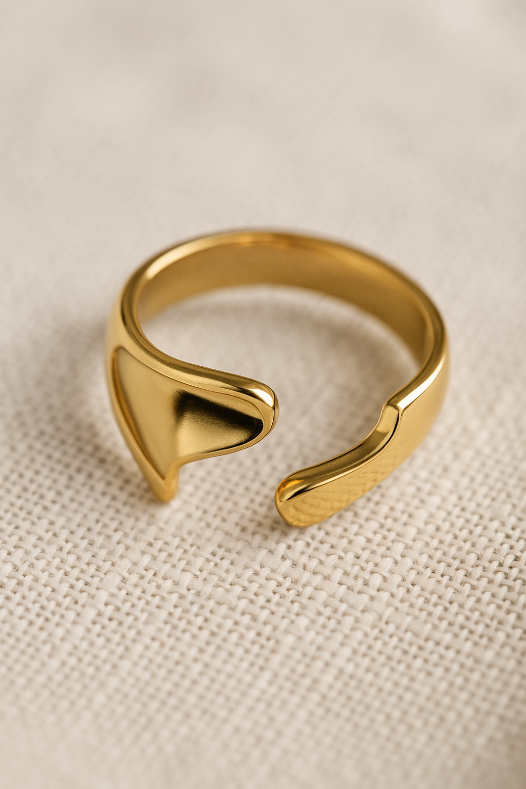 Abstract Minimal – Sculptural Gold Adjustable Ring