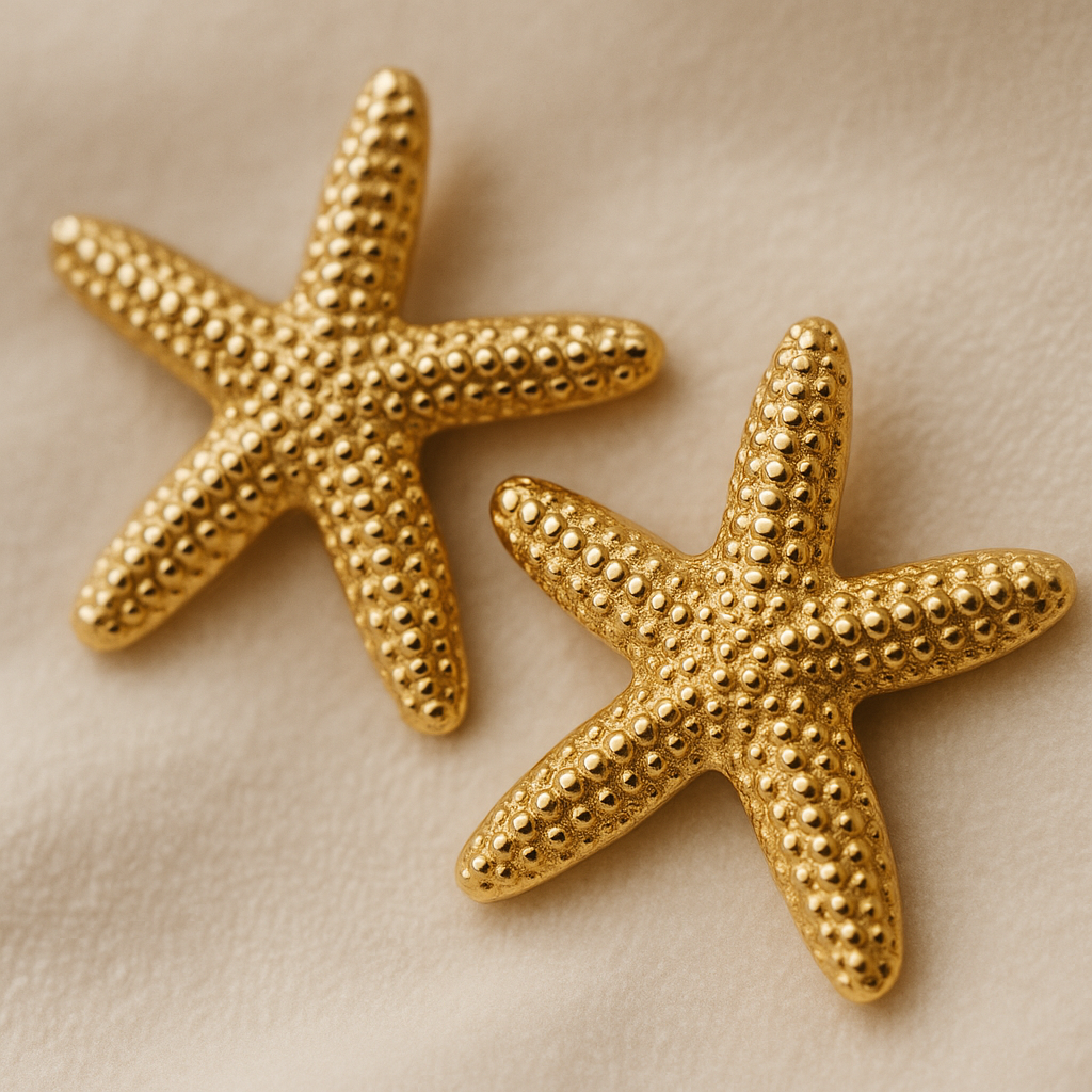 Starry Dunes – Textured Starfish Earrings