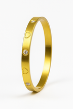 Dreambound – Gold Plated CZ Heart Bangle