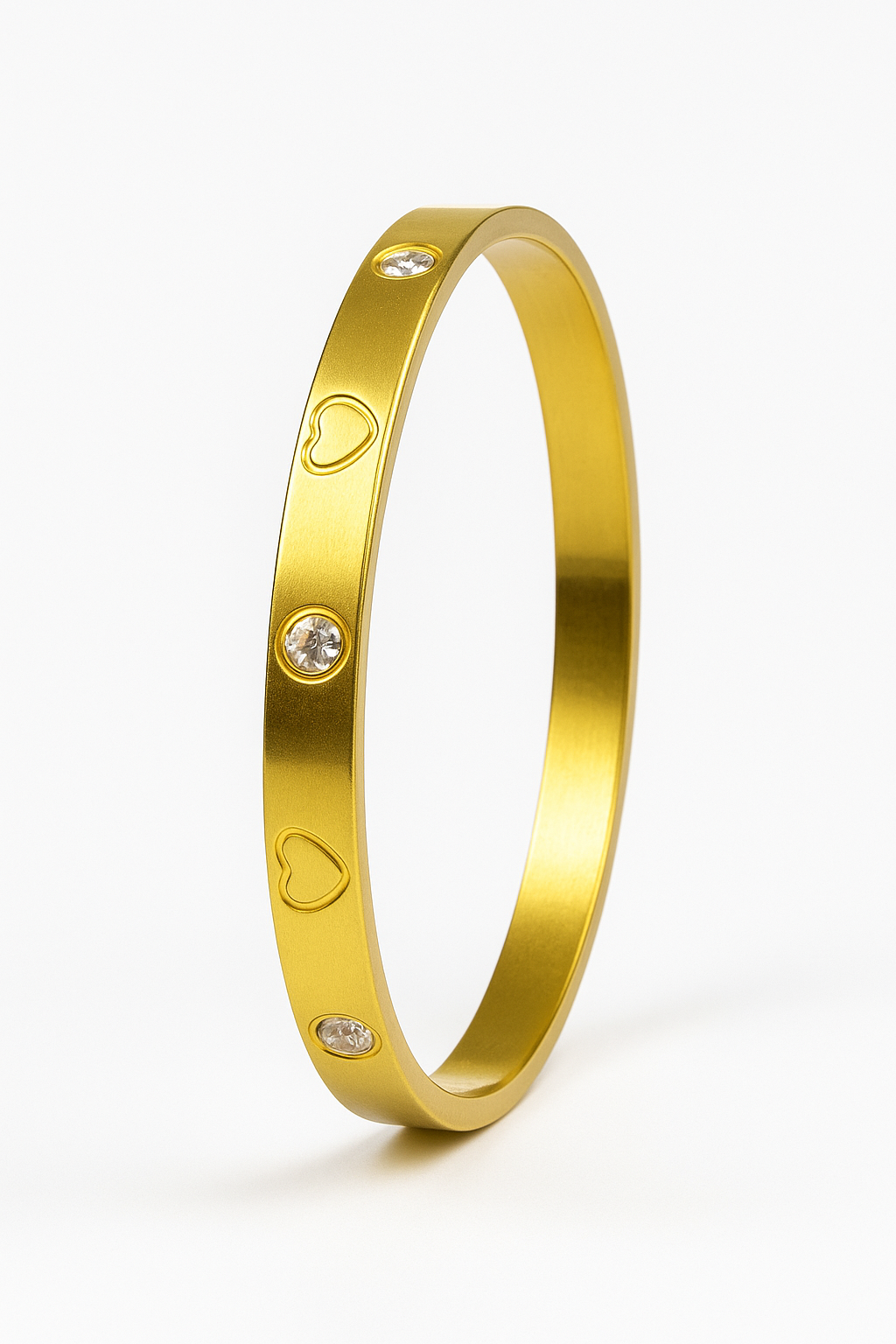 Dreambound – Gold Plated CZ Heart Bangle