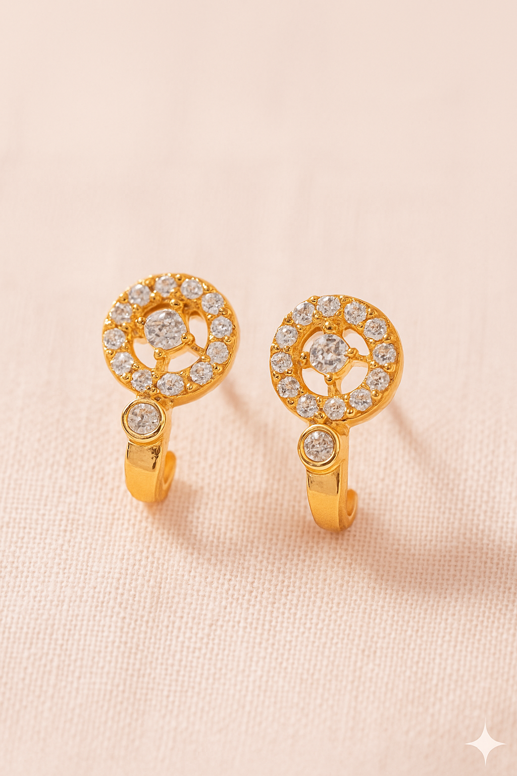 Halo Twist Mini CZ Stud Earrings