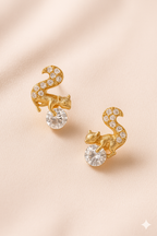Whimsical Squirrel CZ Stud Earrings