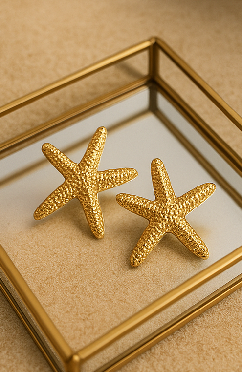 Starry Dunes – Textured Starfish Earrings