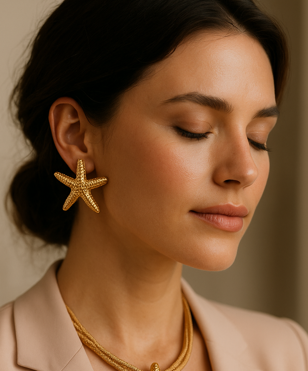 Starry Dunes – Textured Starfish Earrings